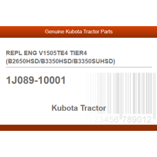 REPL ENG V1505TE4 TIER4 (B2650HSD/B3350HSD/B3350SUHSD)
