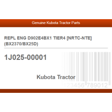 REPL ENG D902E4BX1 TIER4 [NRTC-NTE] (BX2370/BX25D)
