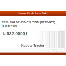 REPL ENG D1105E4D22 TIER4 [NRTC-NTE] (B2620HSD)